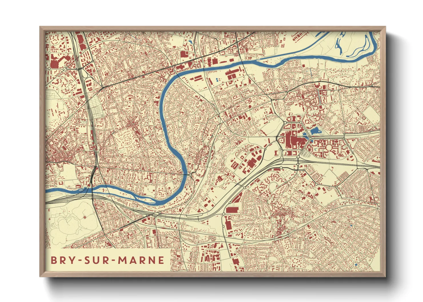 Une affiche de carte sur Bry-sur-Marne