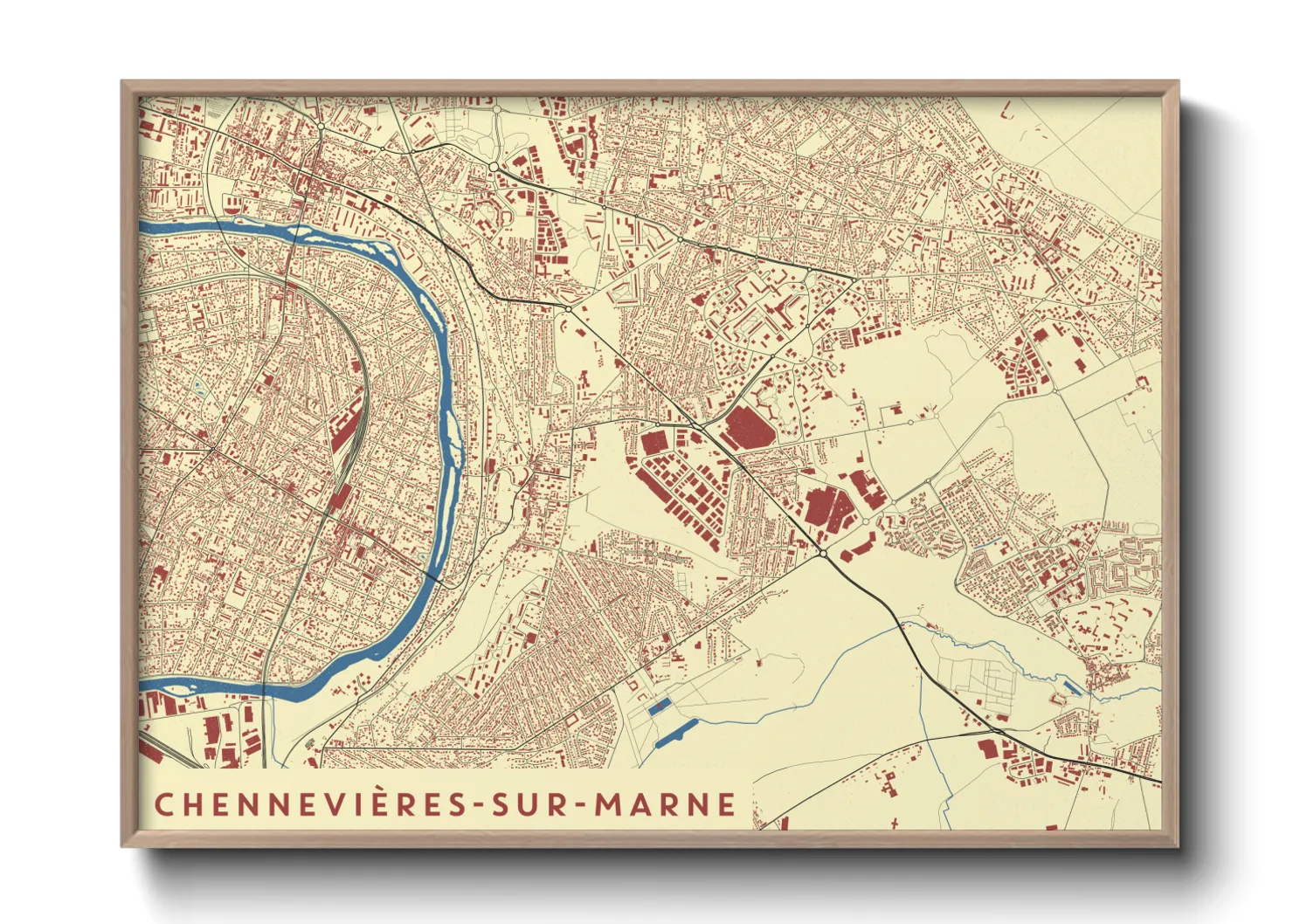Une affiche de carte sur Chennevières-sur-Marne