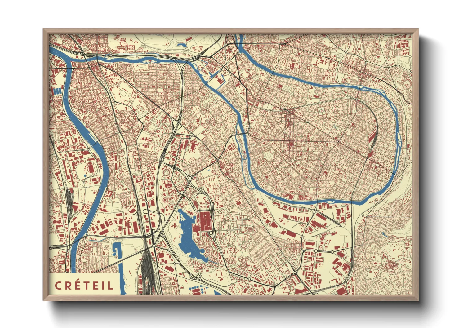 Une affiche de carte sur Créteil