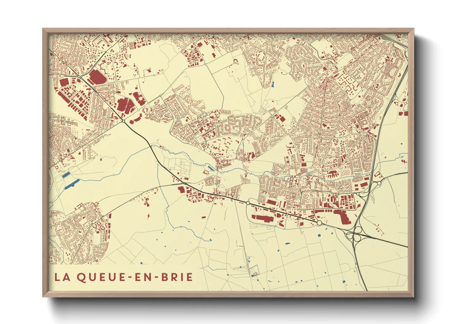 Une affiche de carte sur La Queue-en-Brie