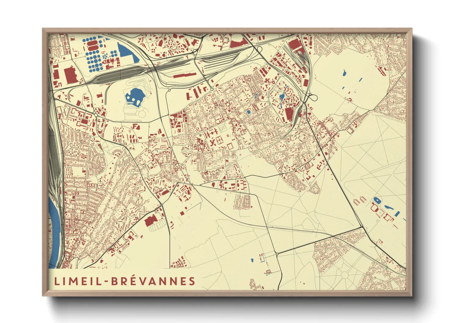 Une affiche de carte sur Limeil-Brévannes