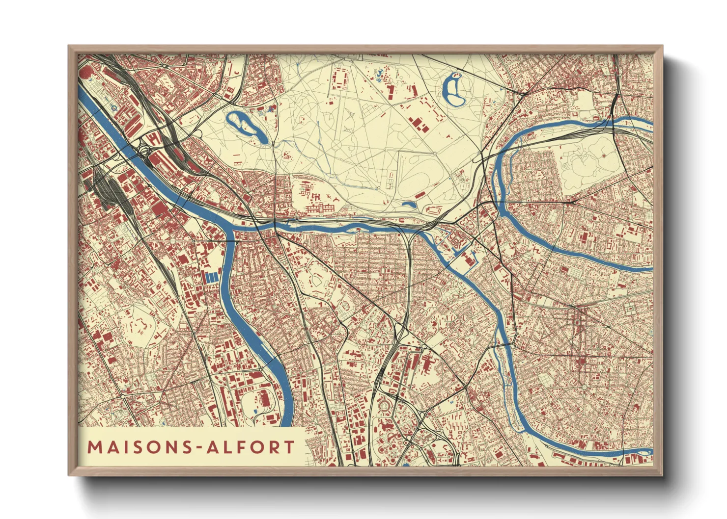Une affiche de carte sur Maisons-Alfort