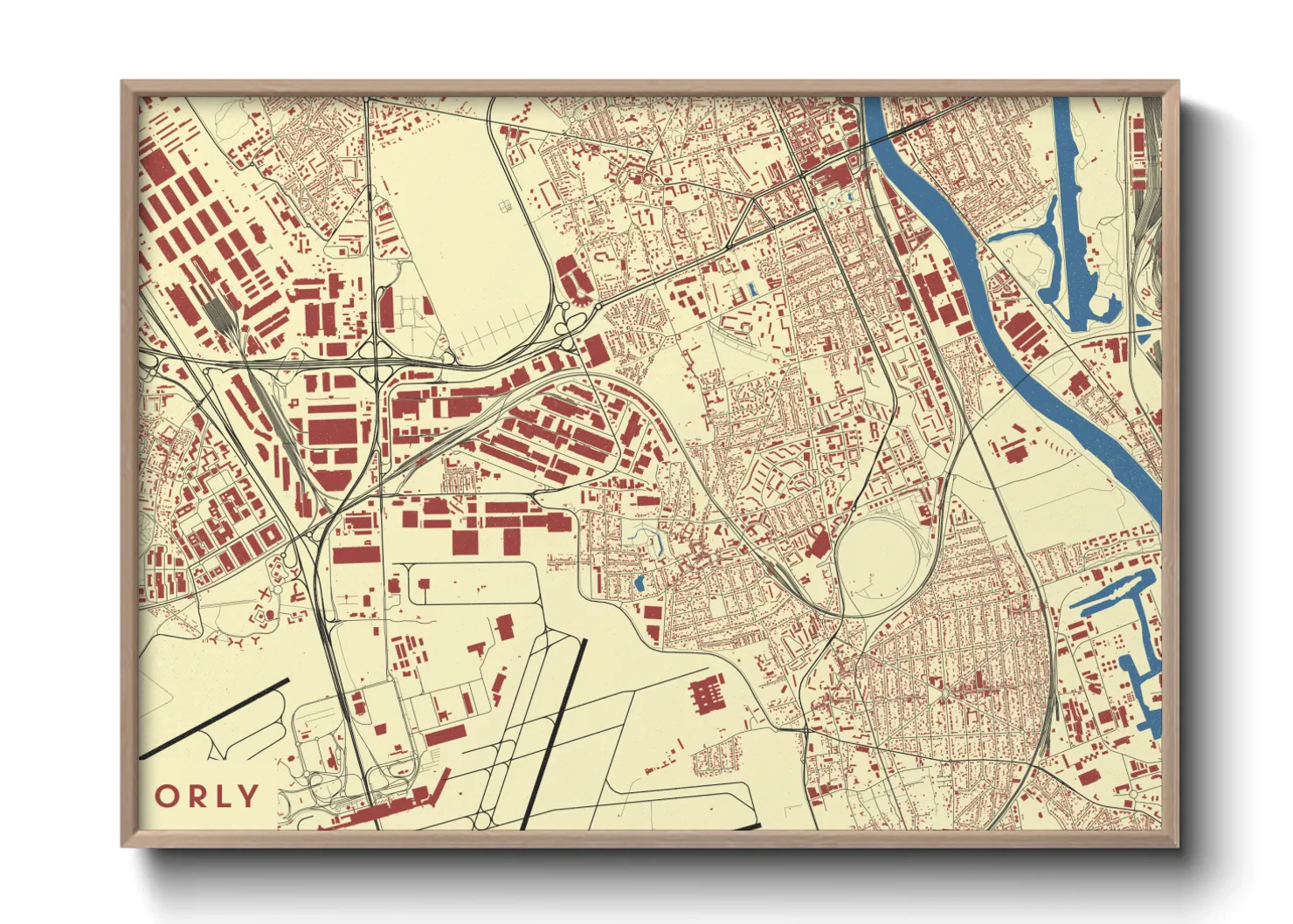 Une affiche de carte sur Orly