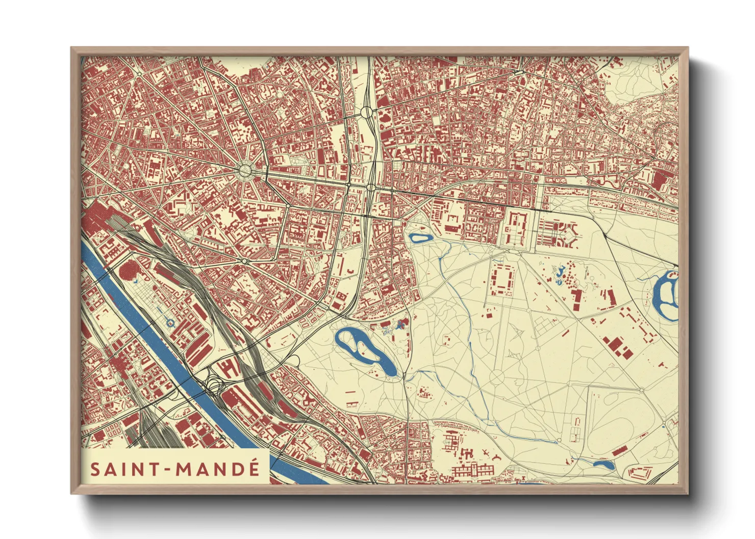 Une affiche de carte sur Saint-Mandé