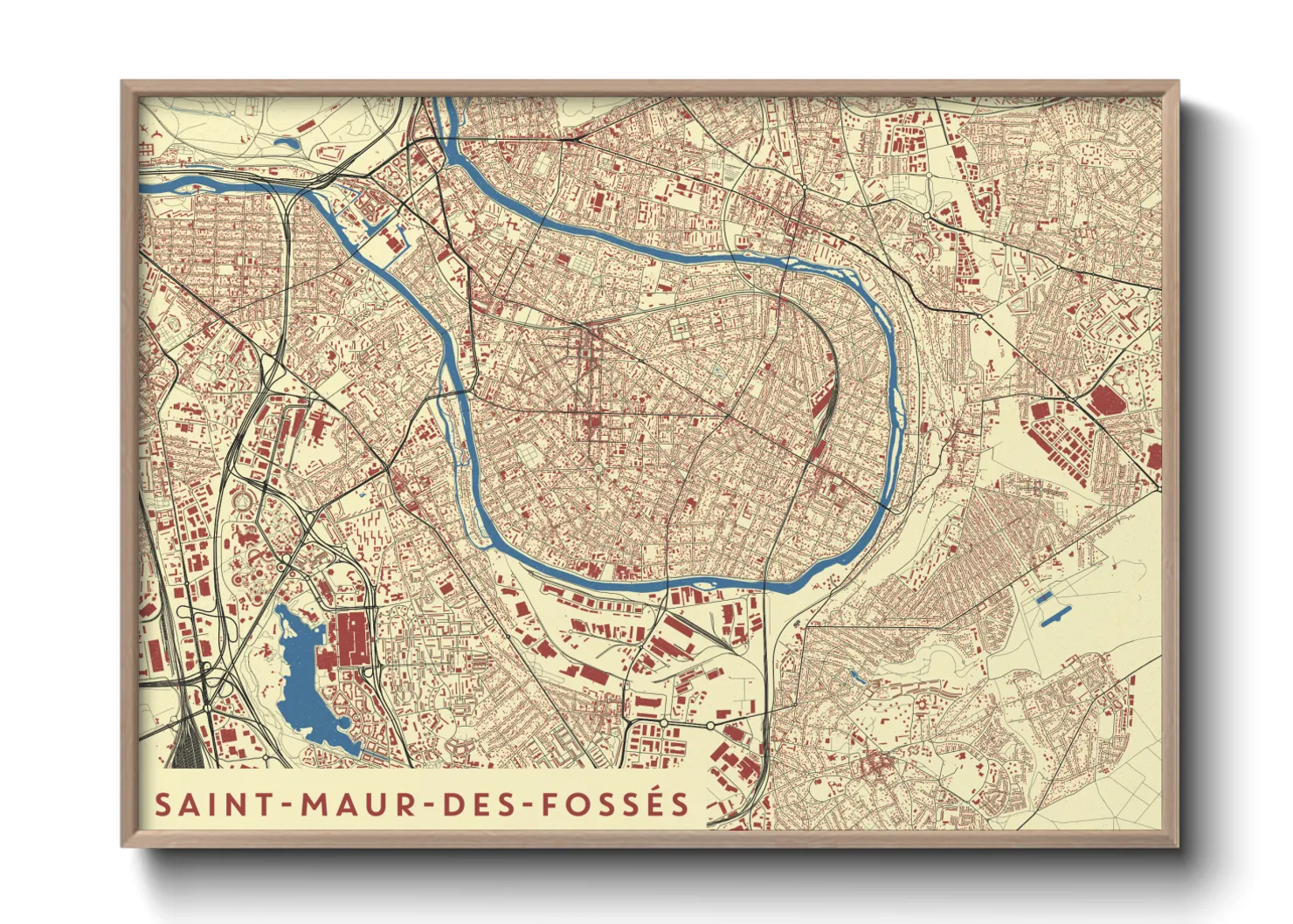 Une affiche de carte sur Saint-Maur-des-Fossés