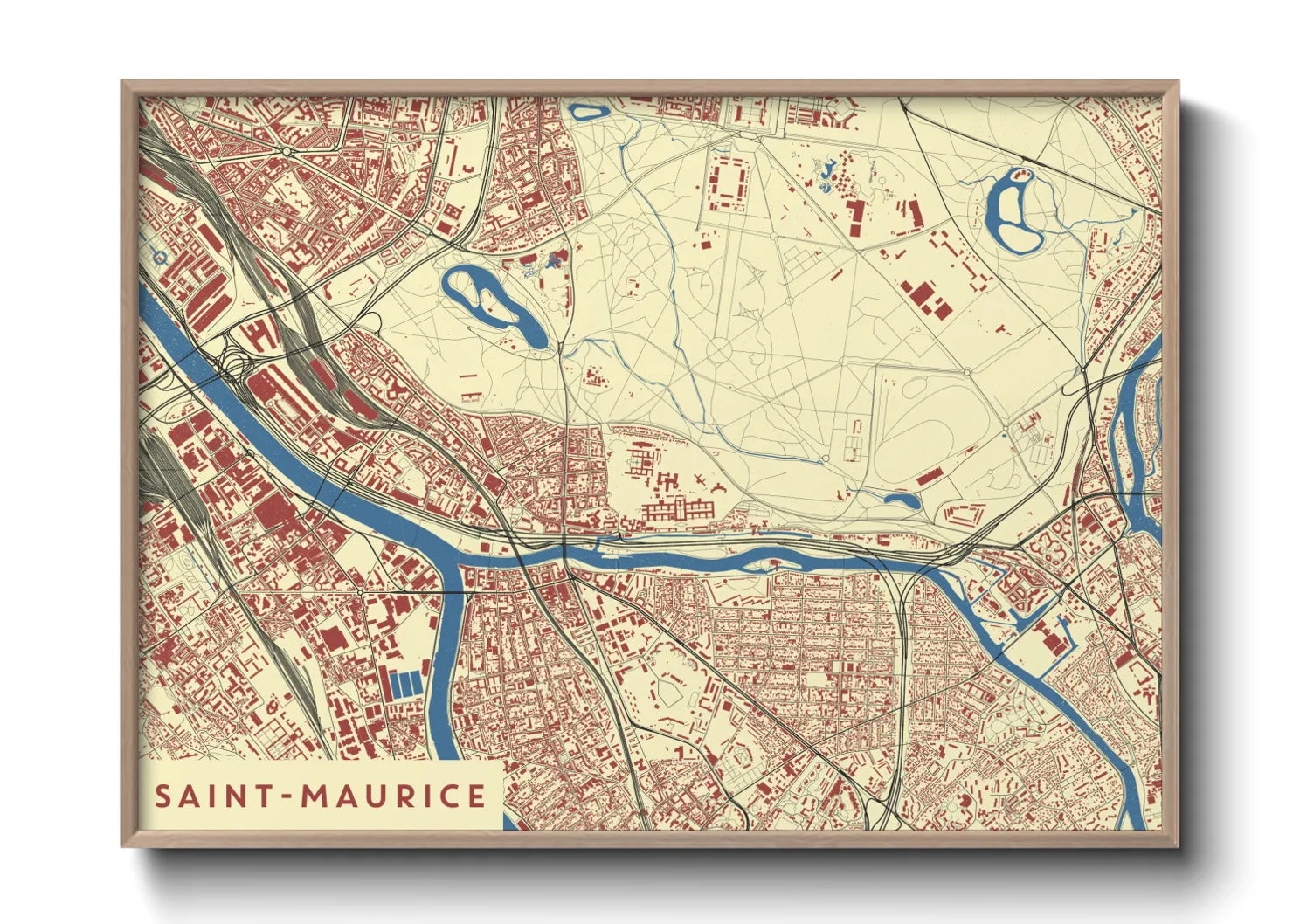 Une affiche de carte sur Saint-Maurice