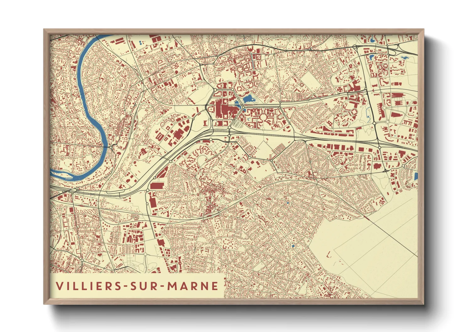 Une affiche de carte sur Villiers-sur-Marne