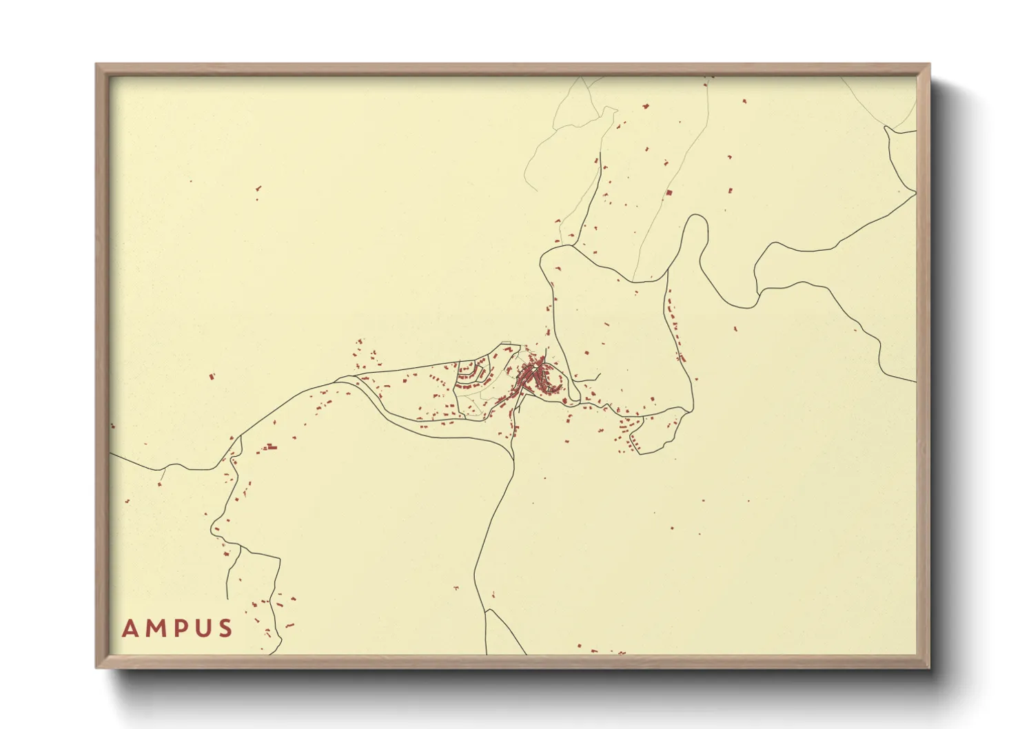 Une affiche de carte sur Ampus
