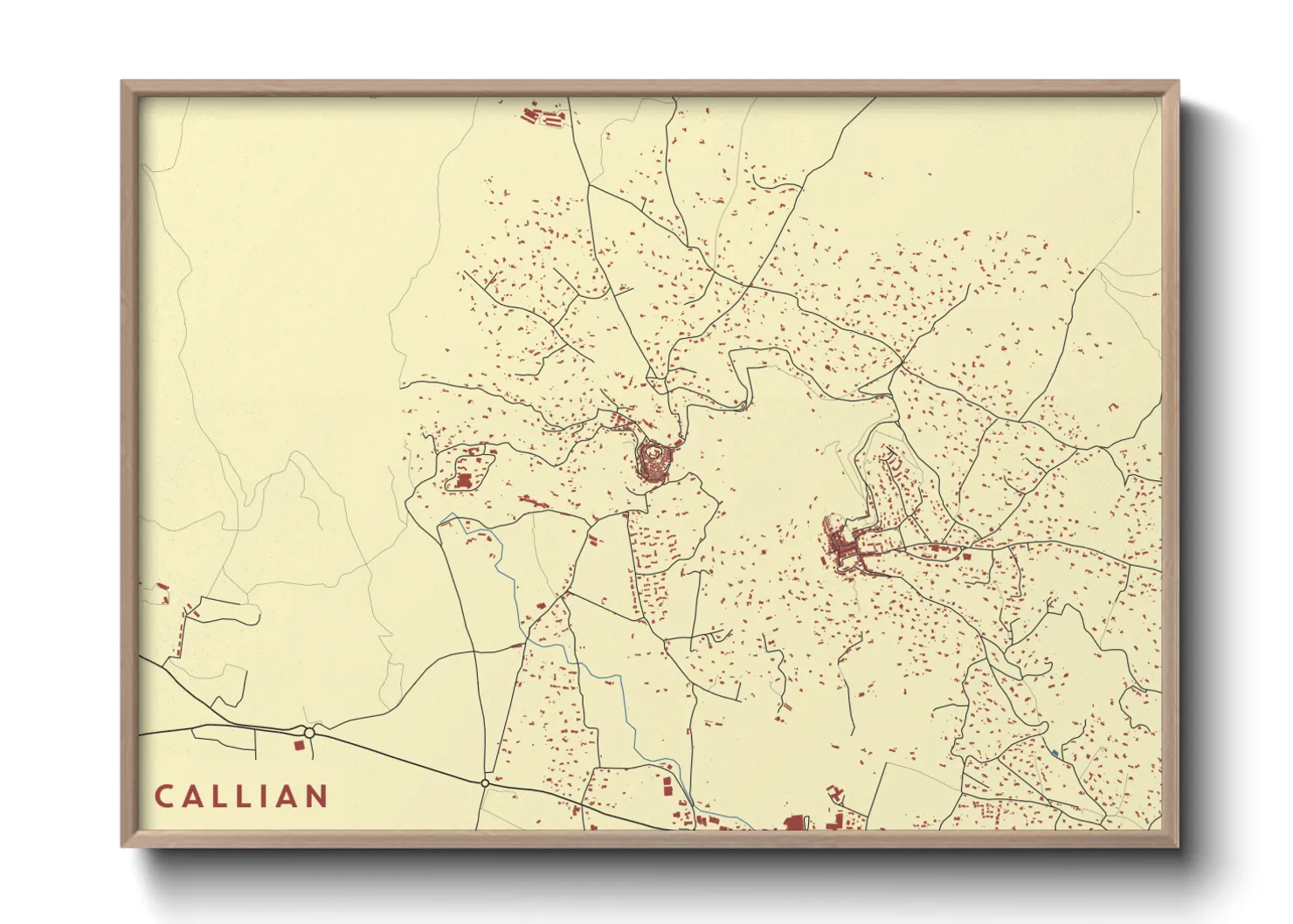 Une affiche de carte sur Callian