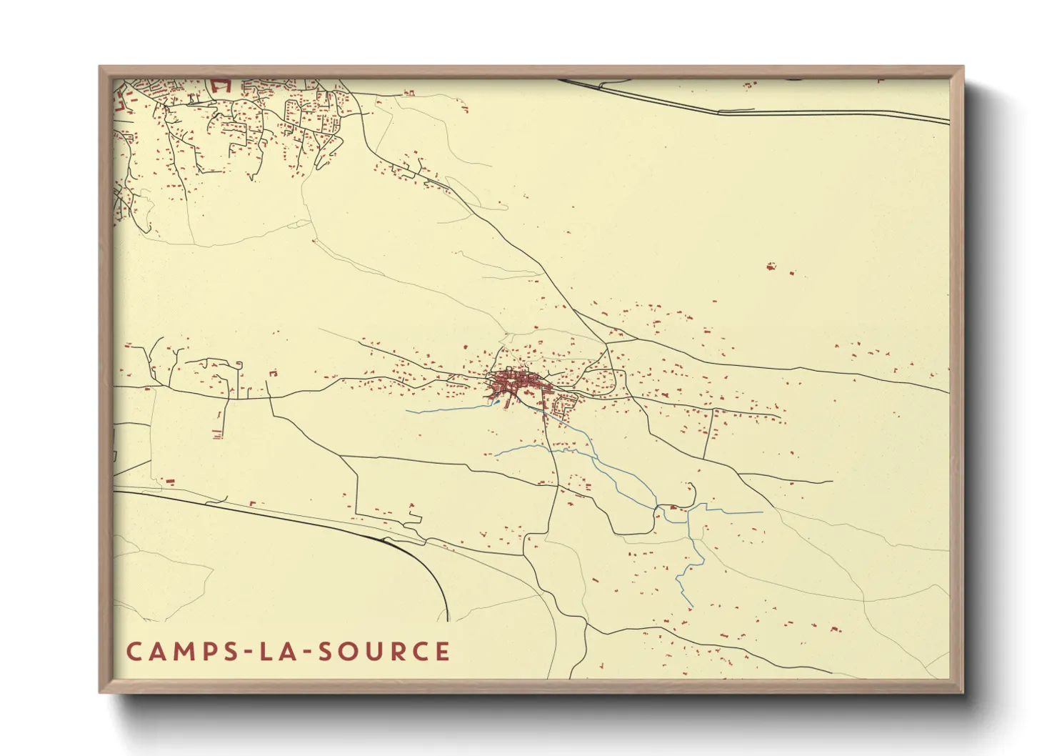 Une affiche de carte sur Camps-la-Source