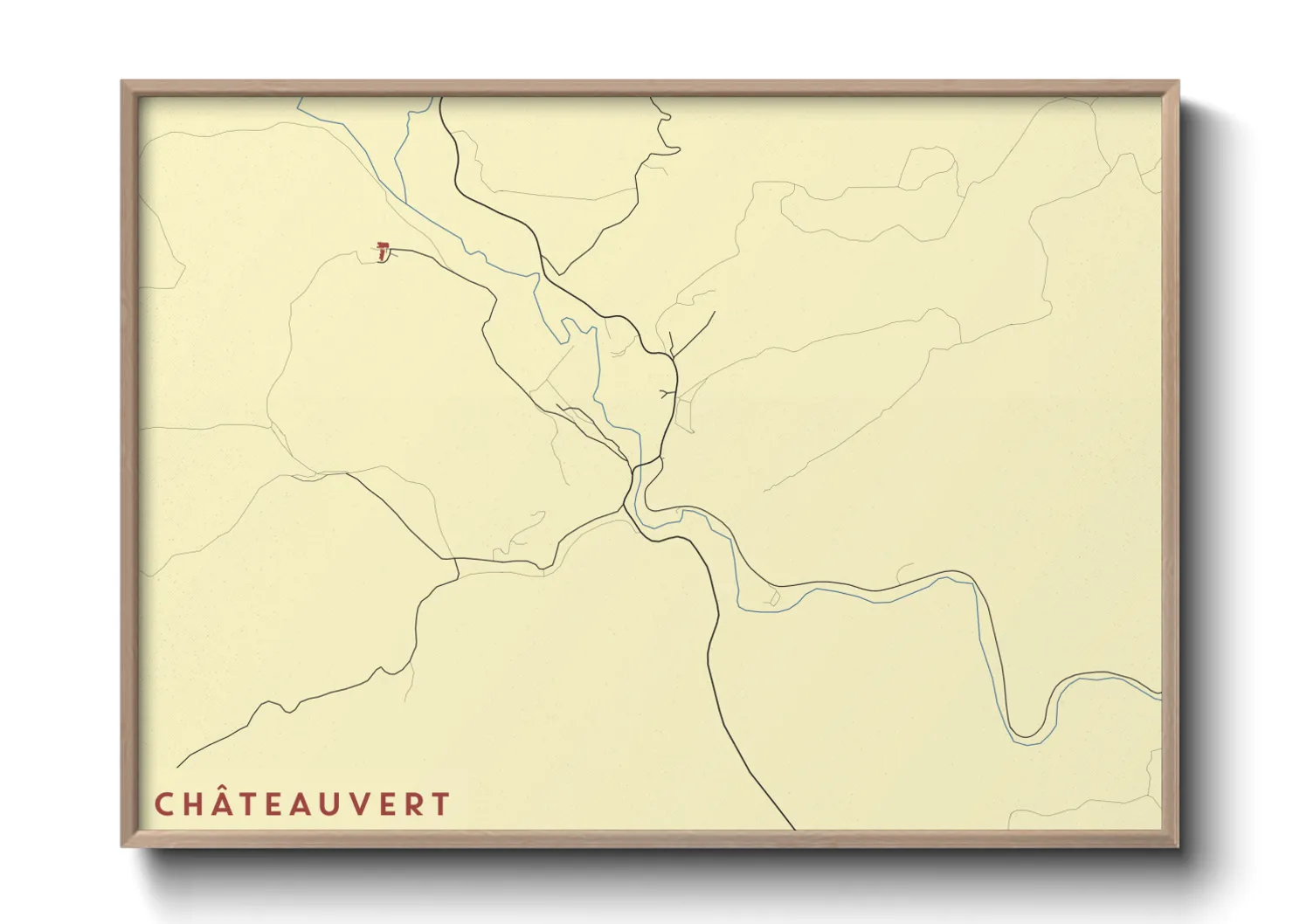 Une affiche de carte sur Châteauvert