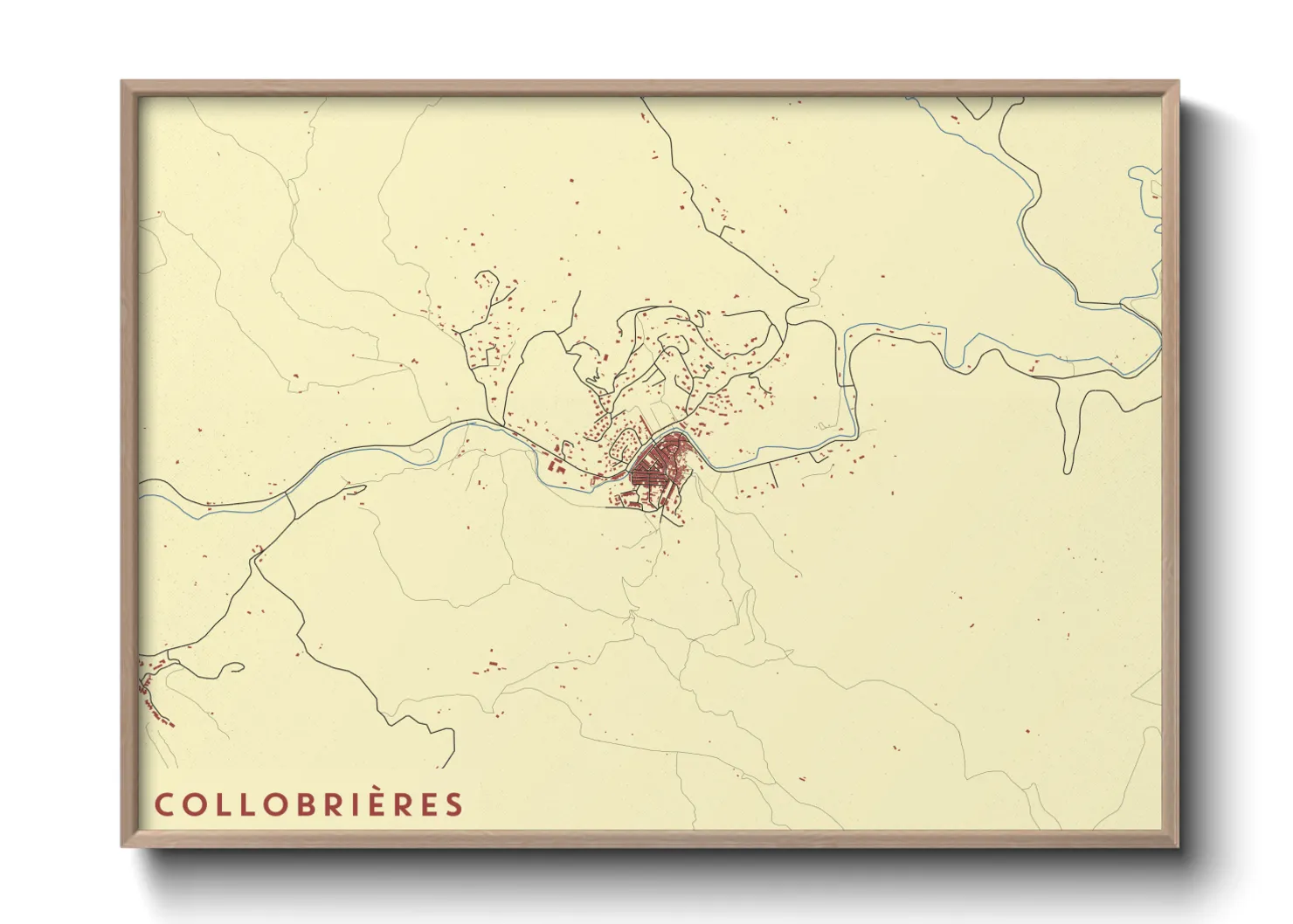 Une affiche de carte sur Collobrières