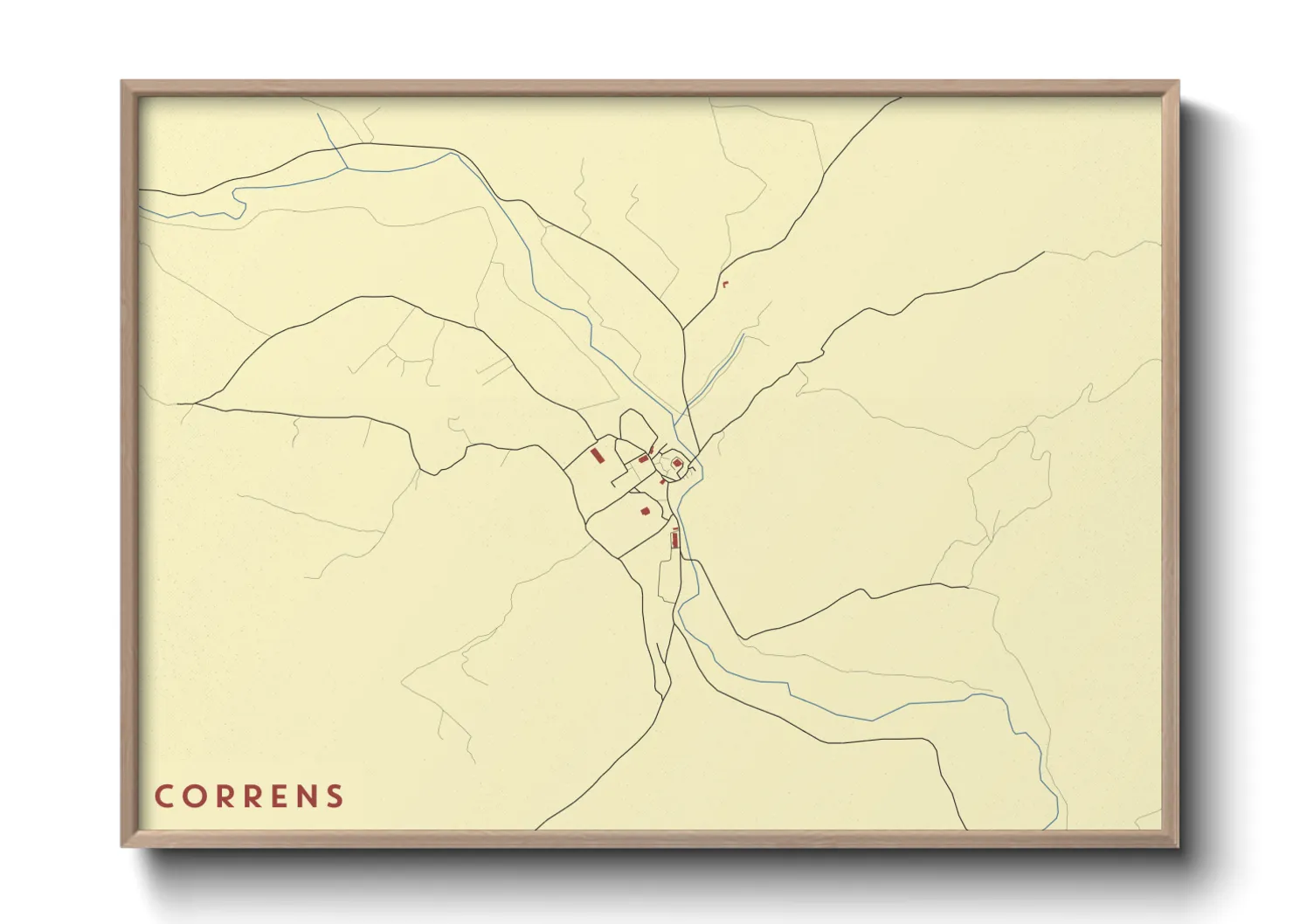 Une affiche de carte sur Correns
