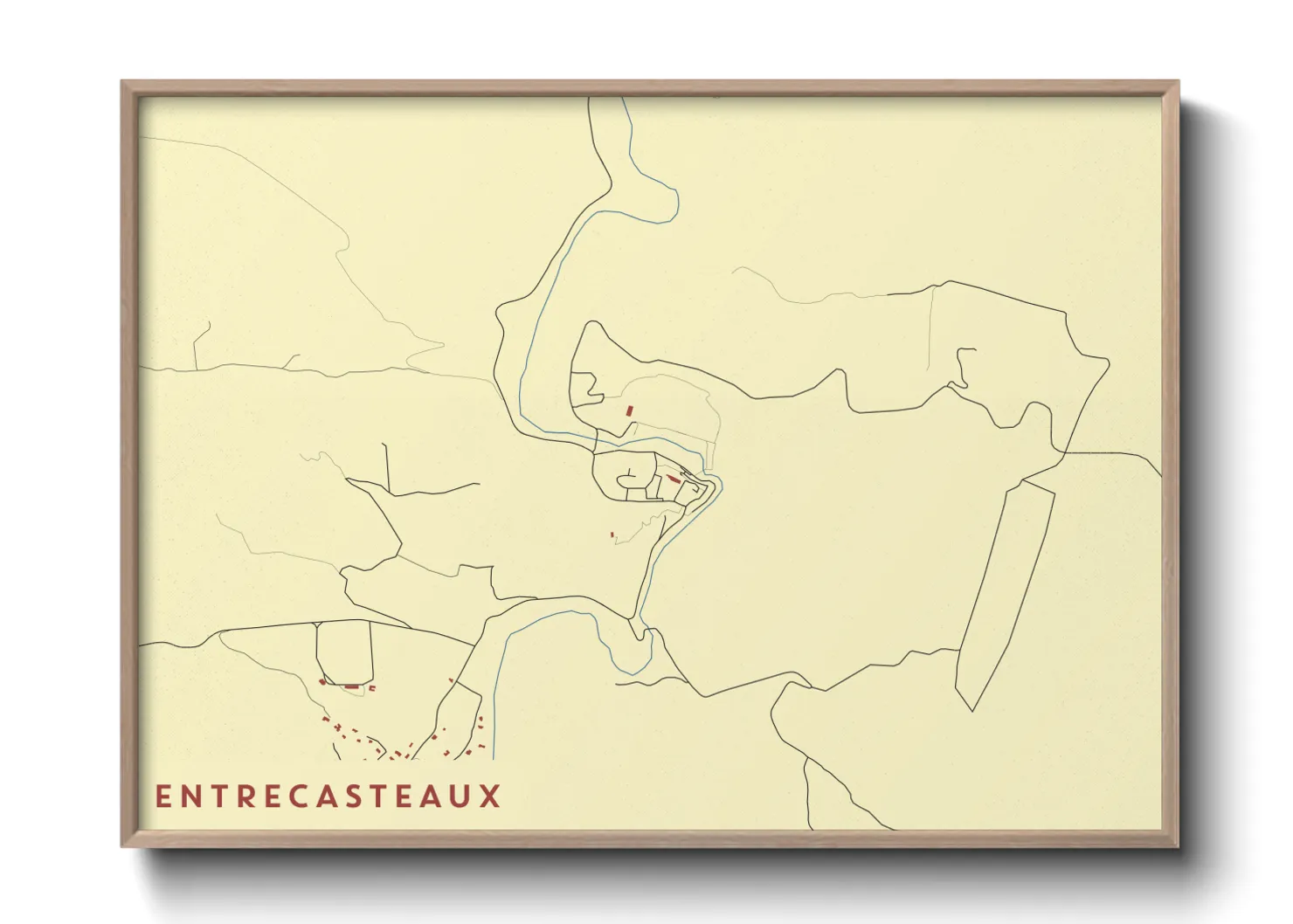 Une affiche de carte sur Entrecasteaux