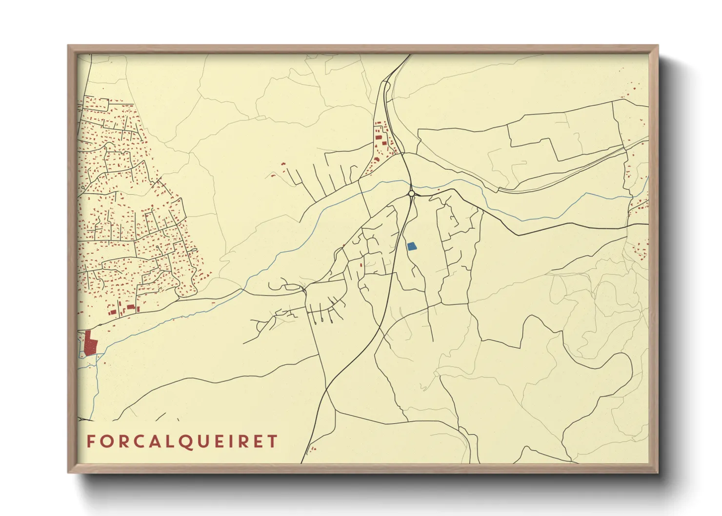 Une affiche de carte sur Forcalqueiret