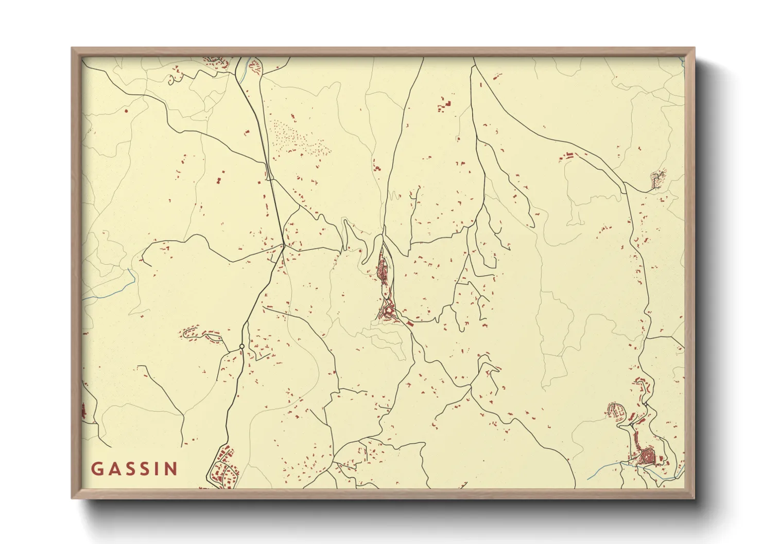 Une affiche de carte sur Gassin