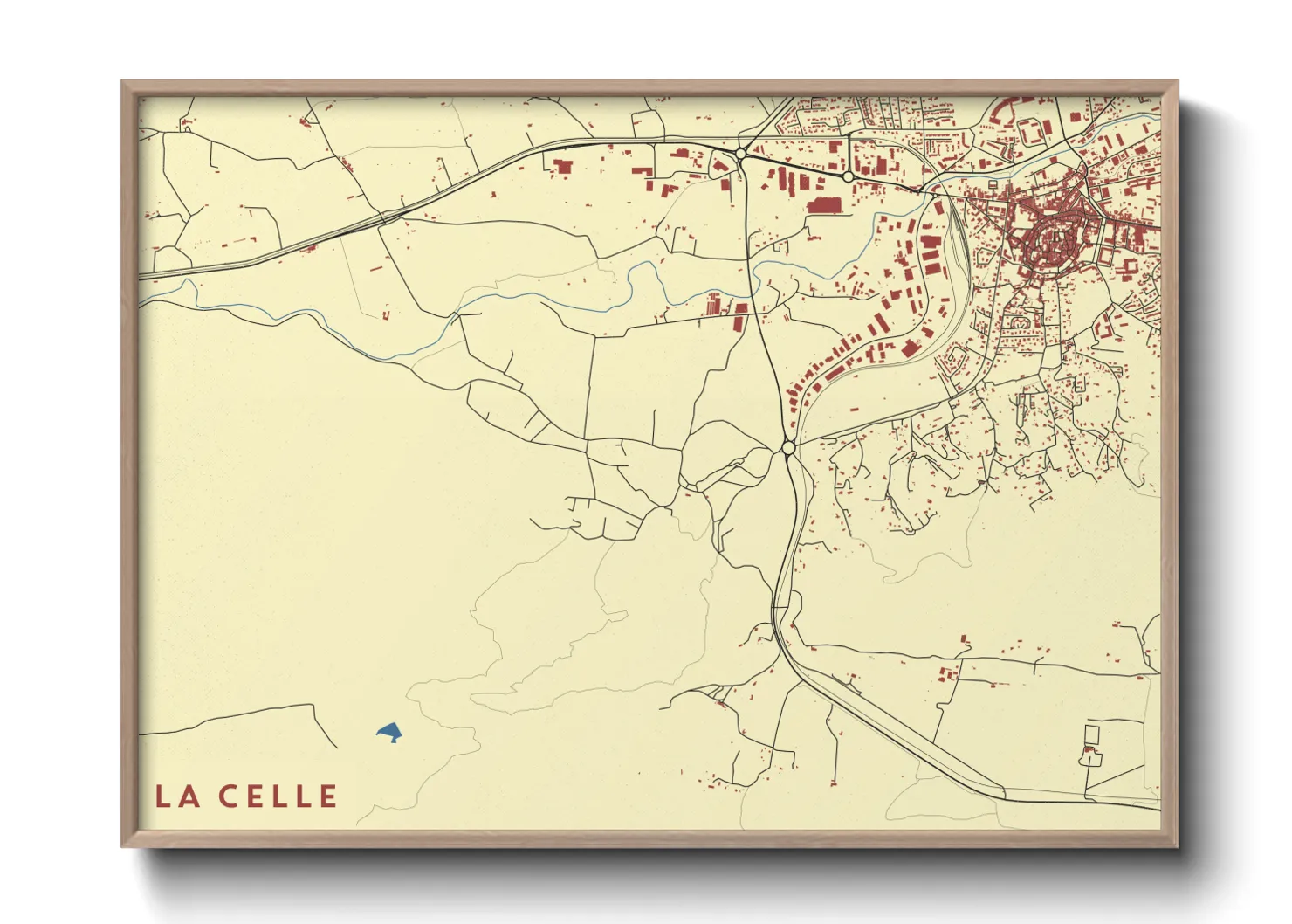 Une affiche de carte sur La Celle