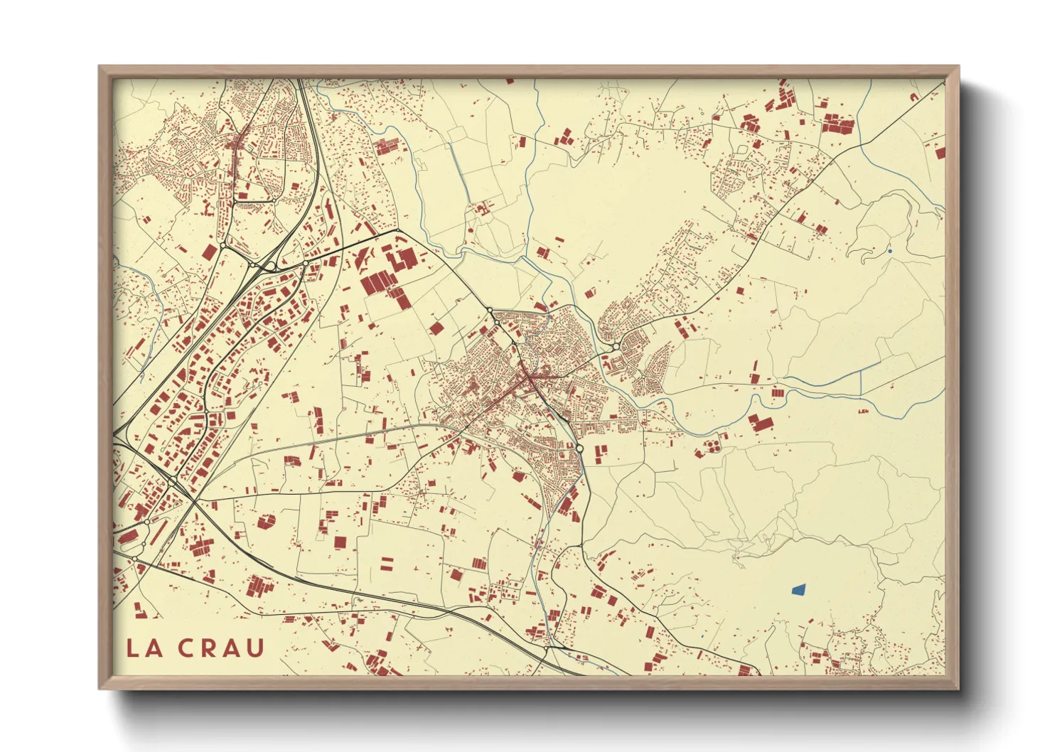 Une affiche de carte sur La Crau