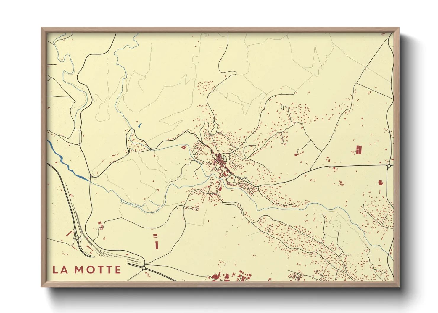 Une affiche de carte sur La Motte