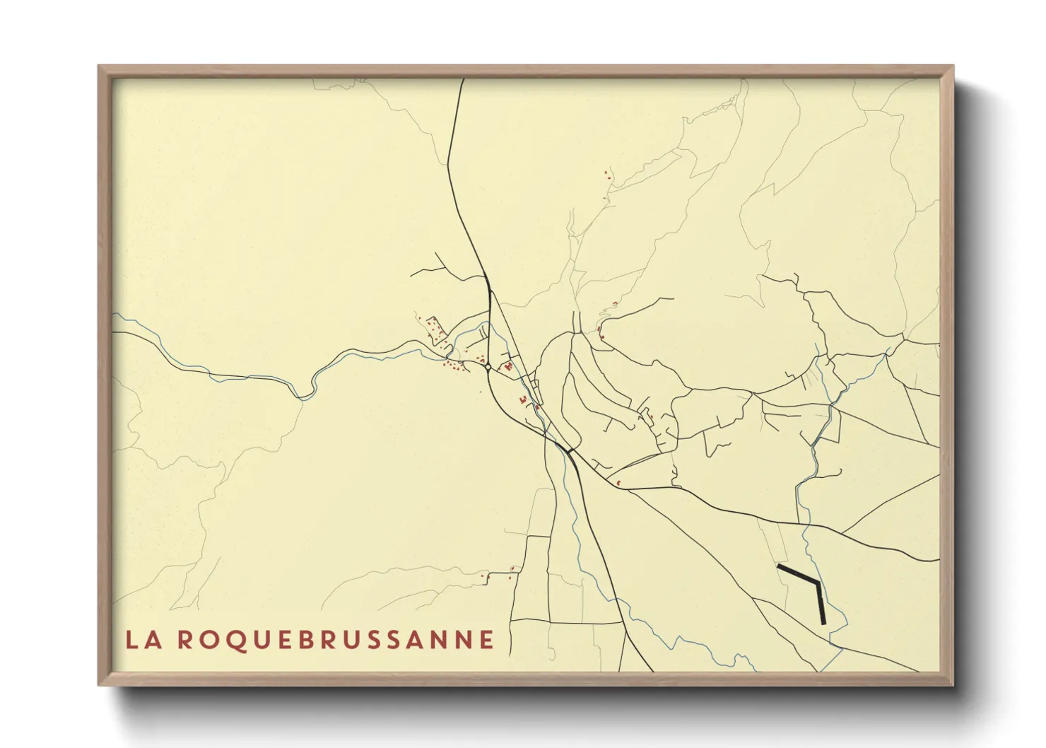 Une affiche de carte sur La Roquebrussanne