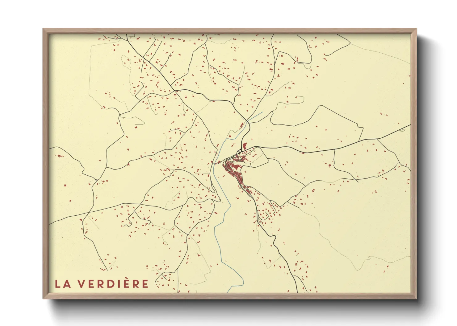 Une affiche de carte sur La Verdière