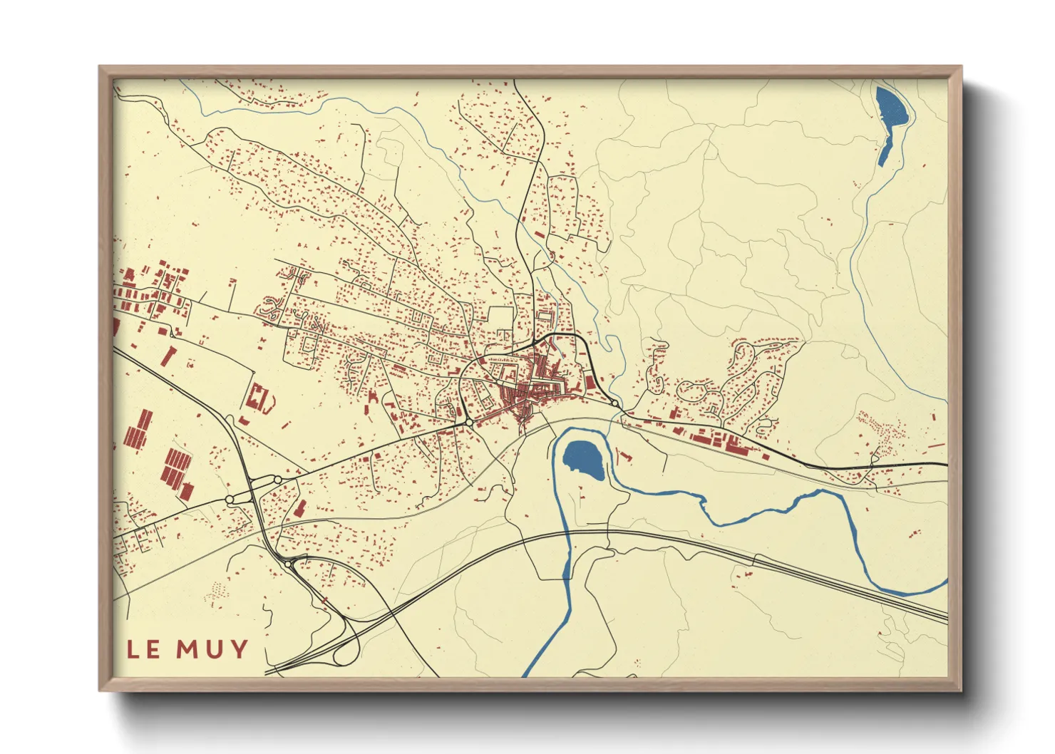 Une affiche de carte sur Le Muy