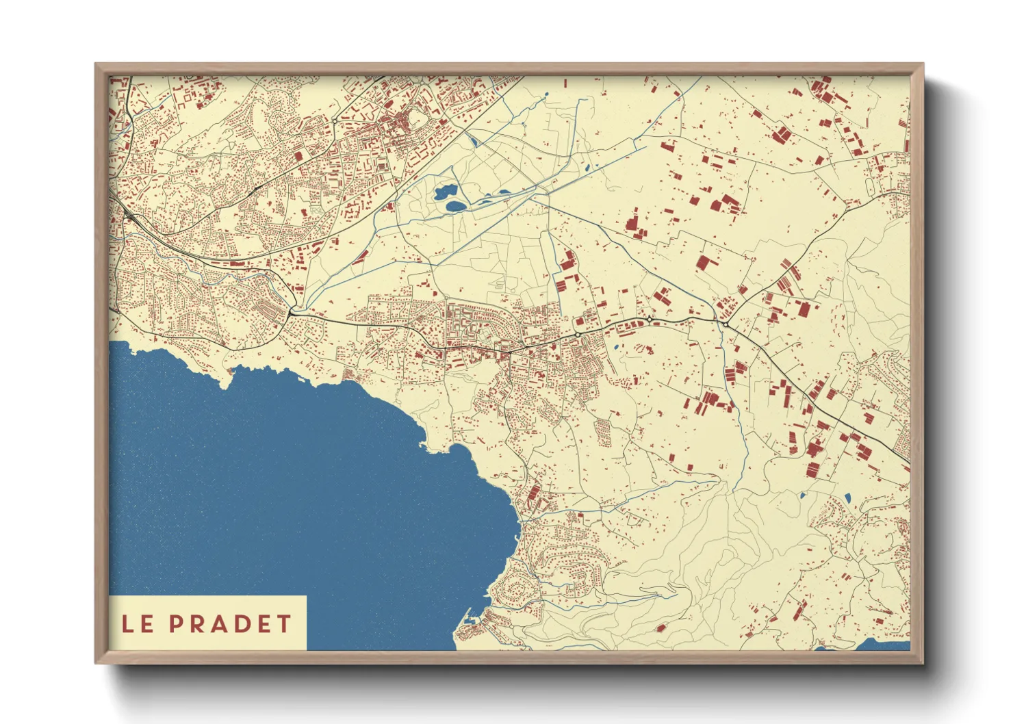 Une affiche de carte sur Le Pradet