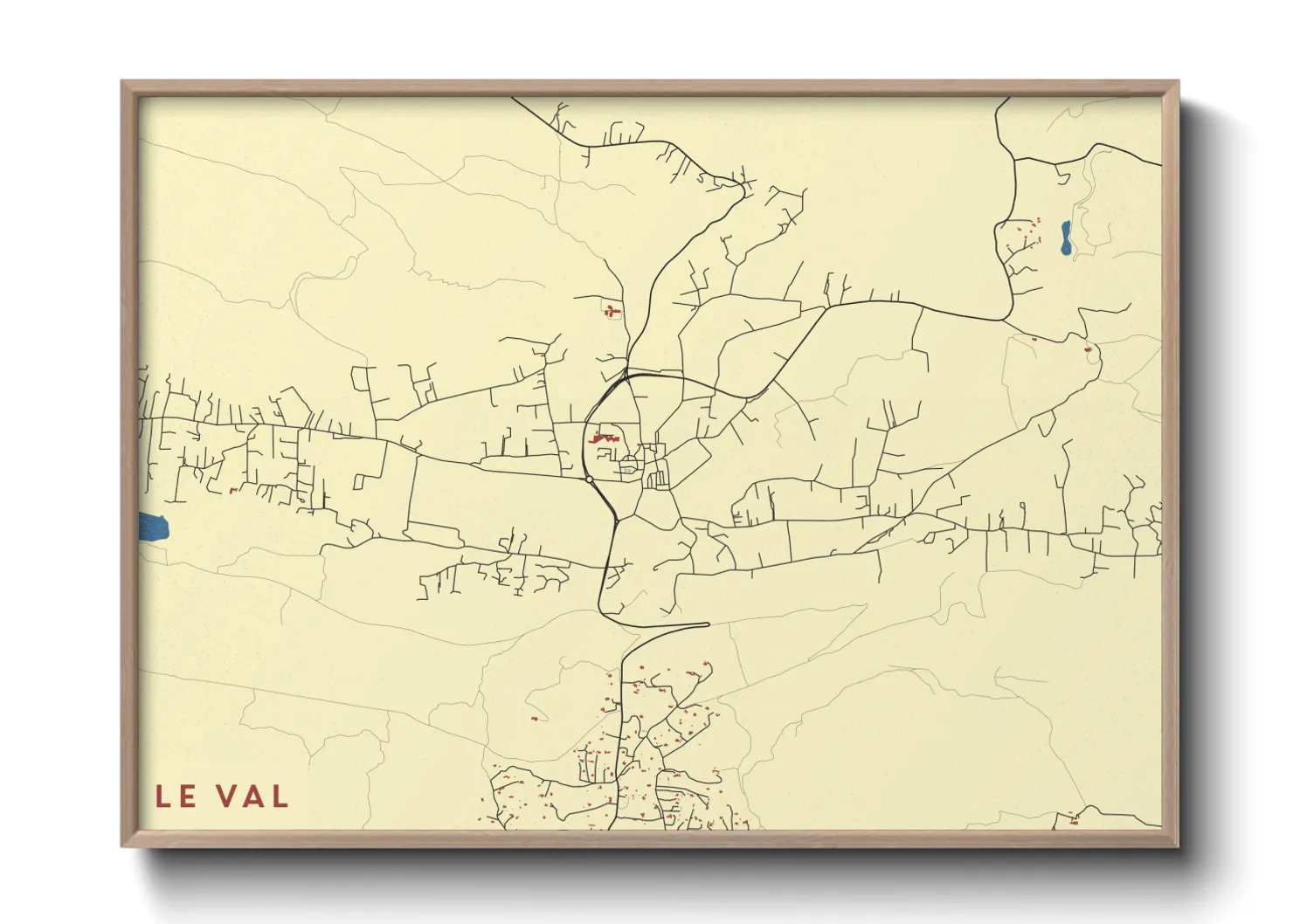 Une affiche de carte sur Le Val