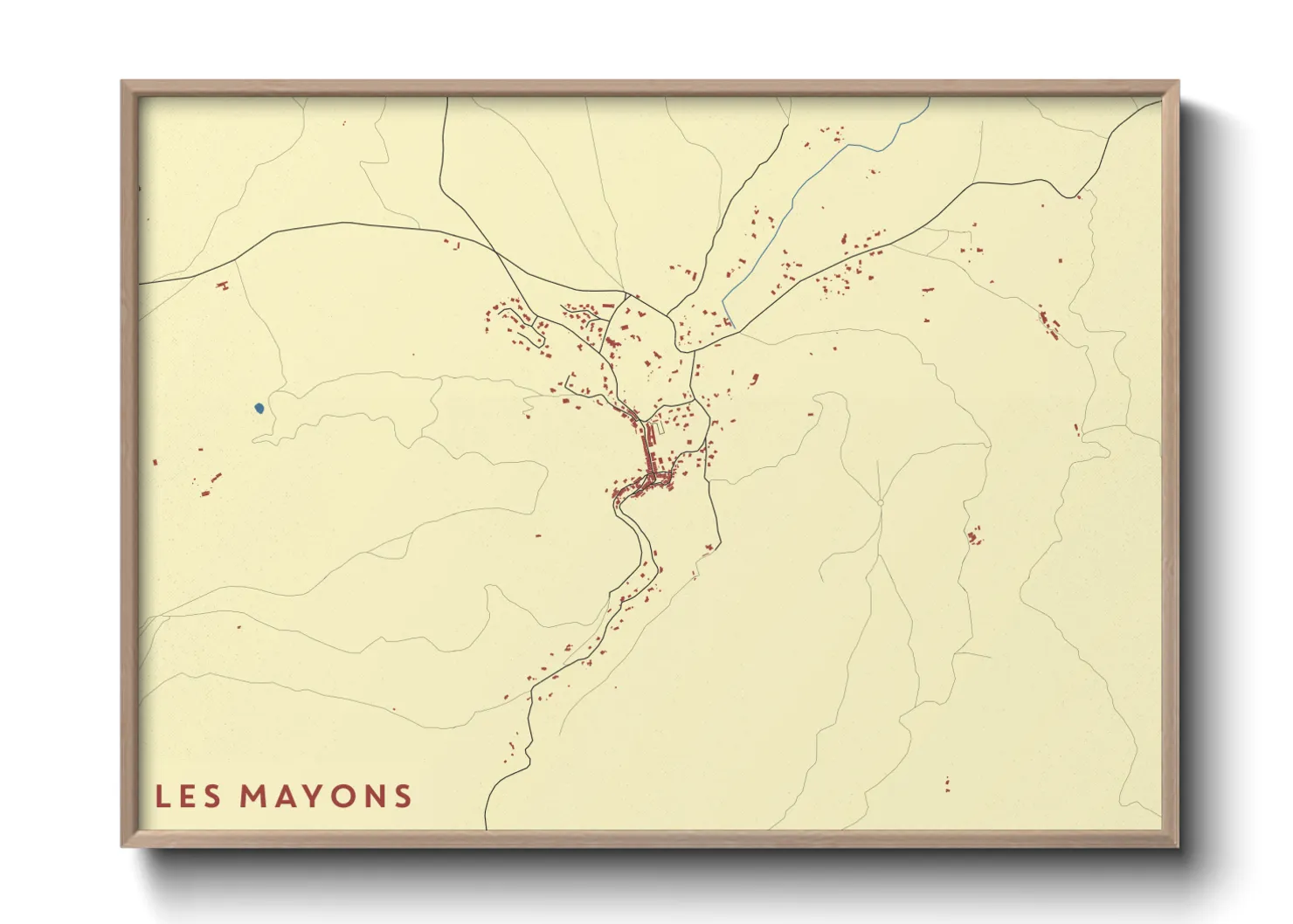 Une affiche de carte sur Les Mayons