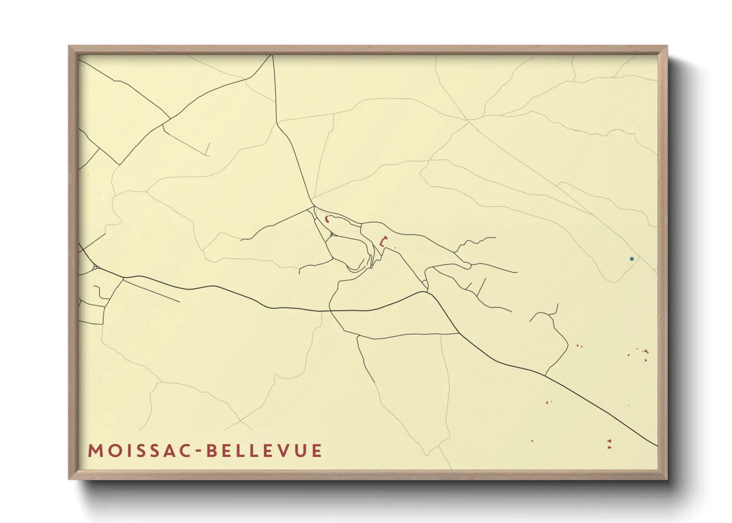 Une affiche de carte sur Moissac-Bellevue