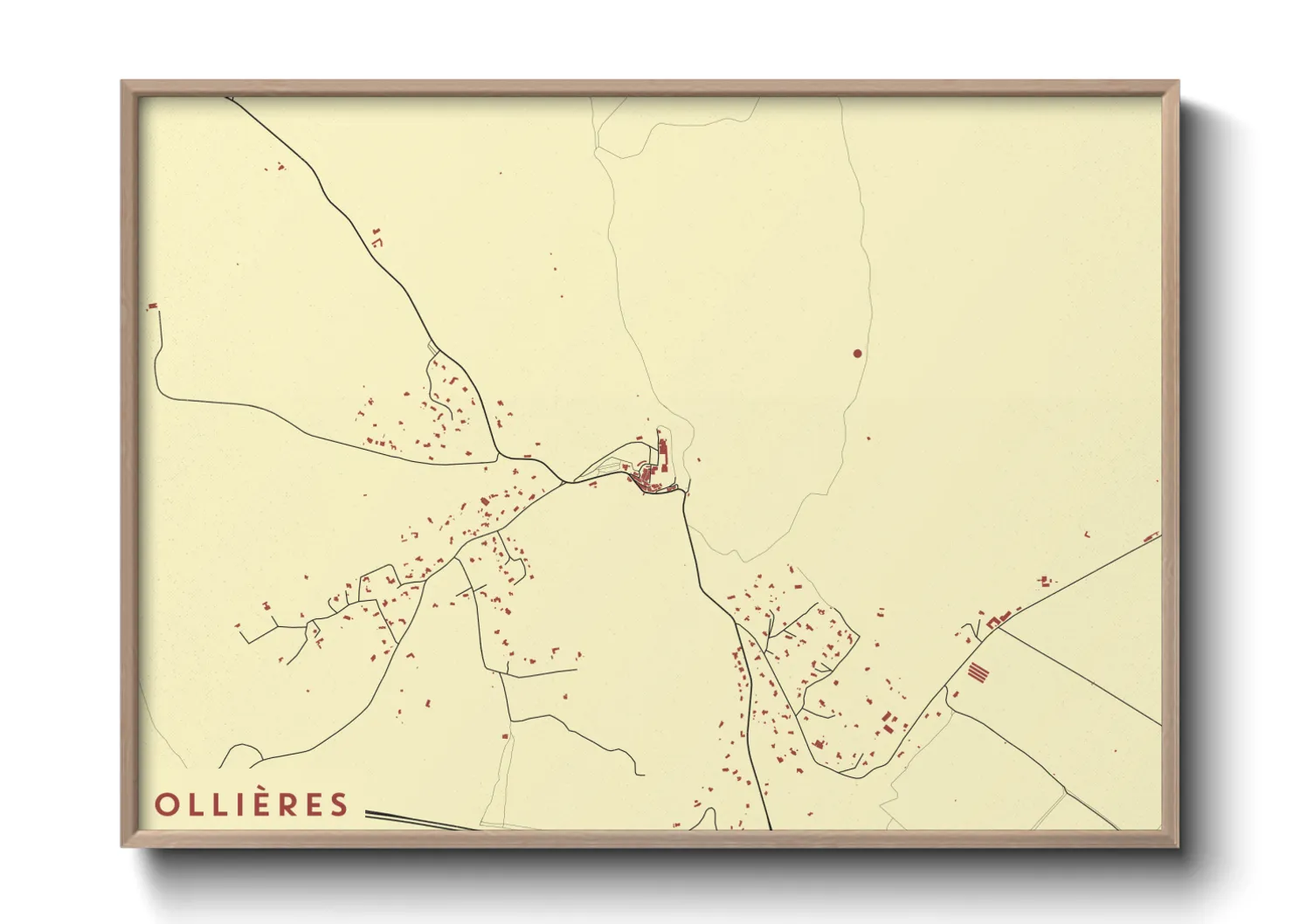 Une affiche de carte sur Ollières
