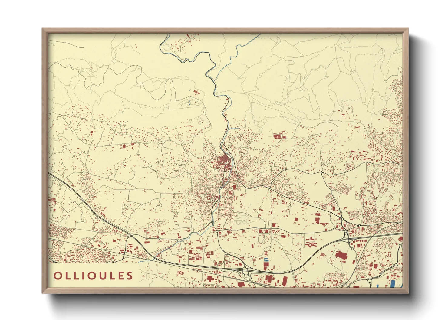 Une affiche de carte sur Ollioules