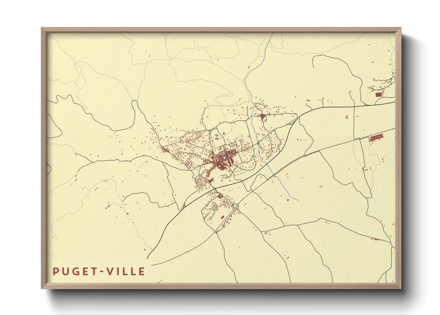 Une affiche de carte sur Puget-Ville
