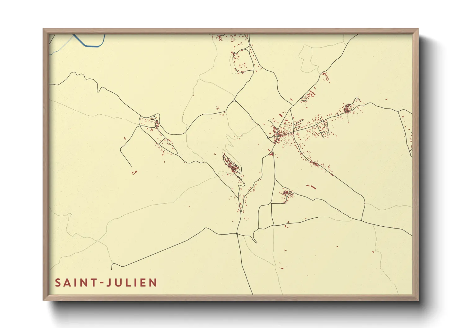 Une affiche de carte sur Saint-Julien