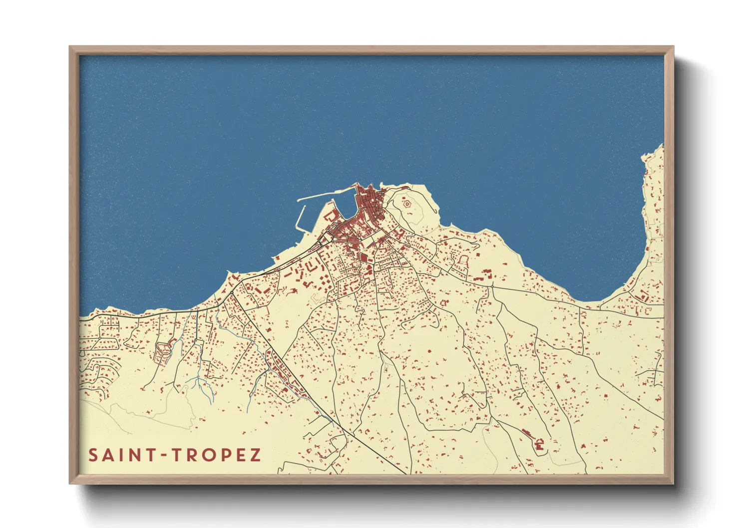 Une affiche de carte sur Saint-Tropez