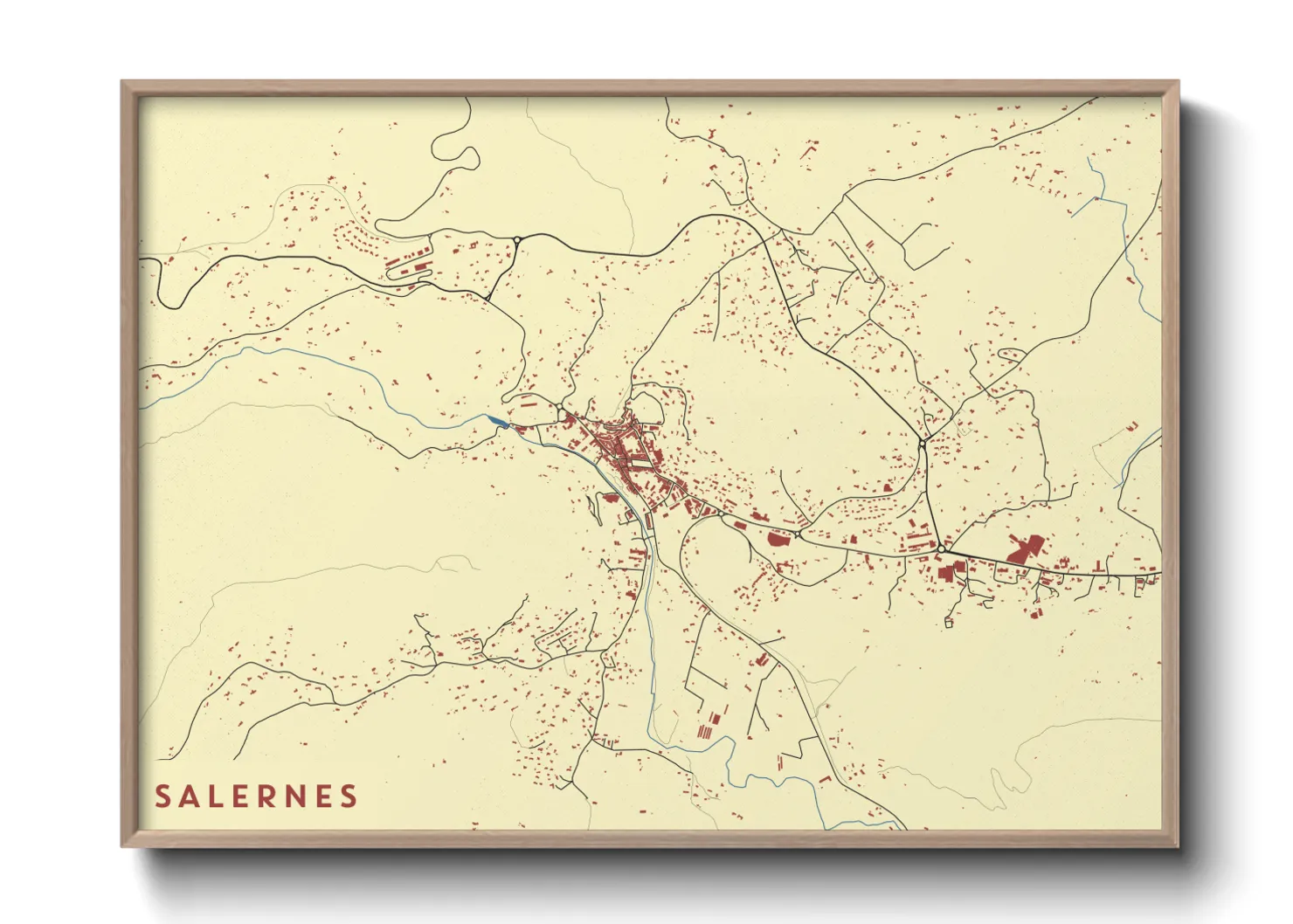 Une affiche de carte sur Salernes