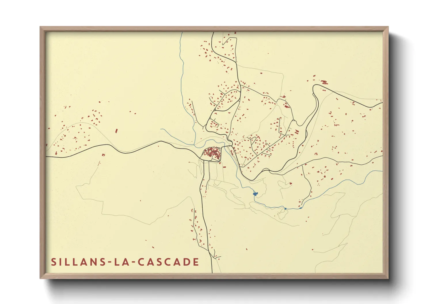 Une affiche de carte sur Sillans-la-Cascade