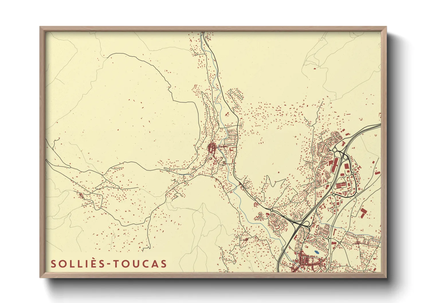 Une affiche de carte sur Solliès-Toucas