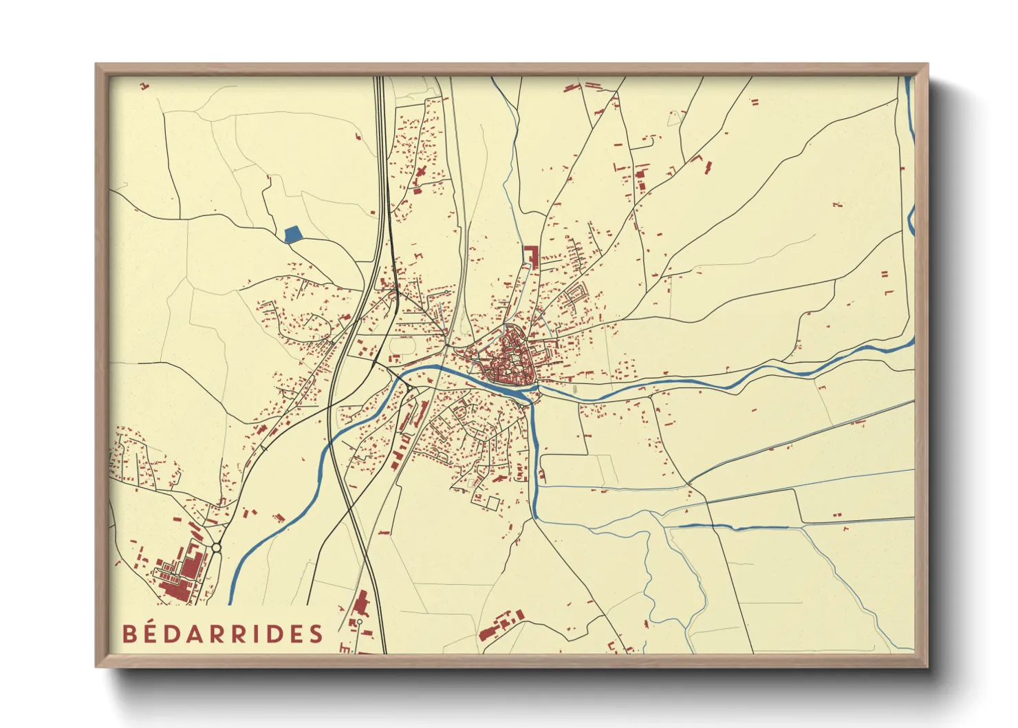 Une affiche de carte sur Bédarrides
