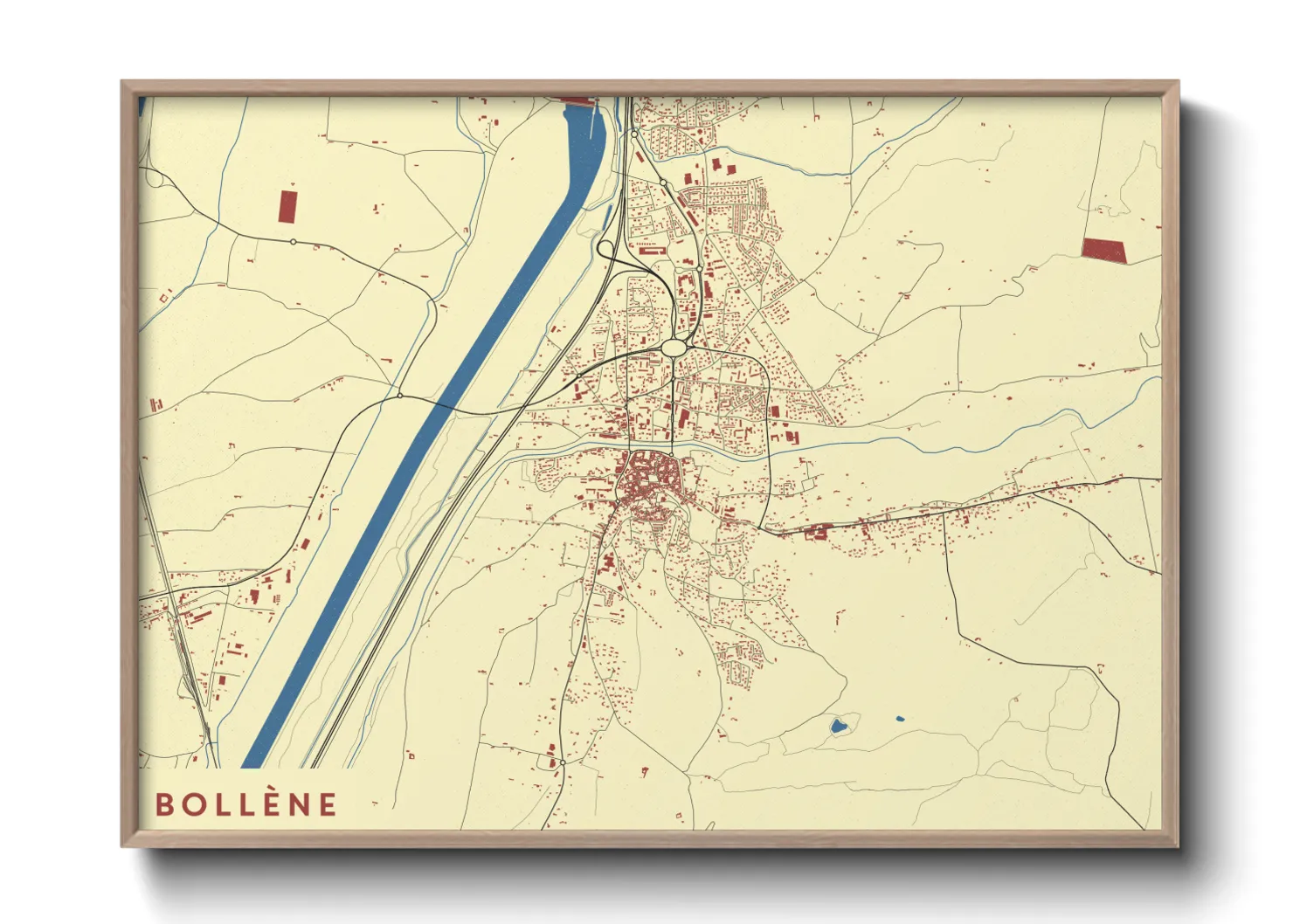 Une affiche de carte sur Bollène