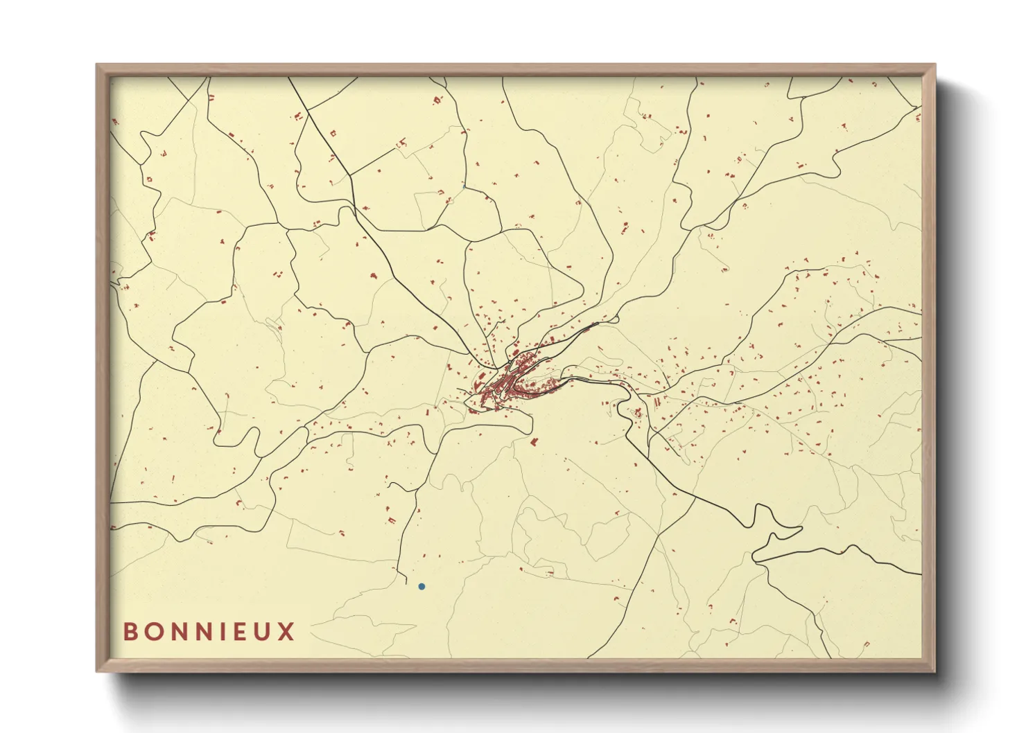 Une affiche de carte sur Bonnieux