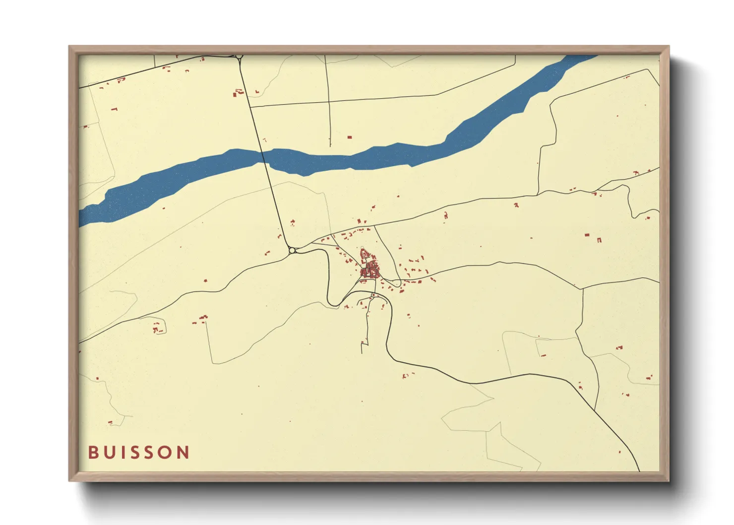 Une affiche de carte sur Buisson