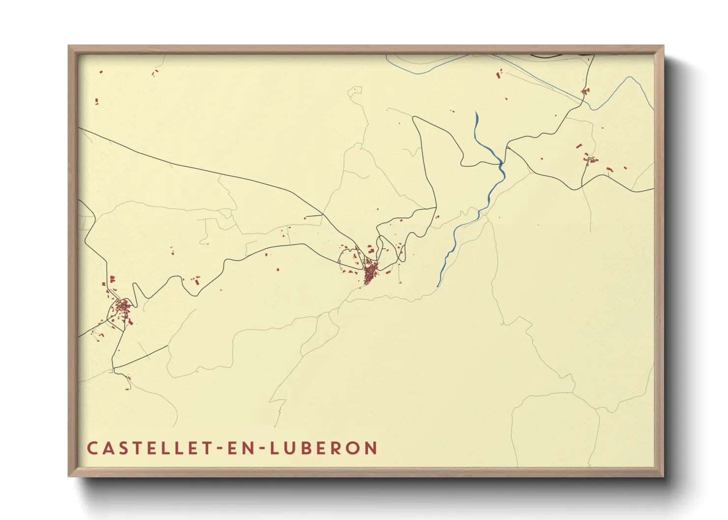 Une affiche de carte sur Castellet-en-Luberon