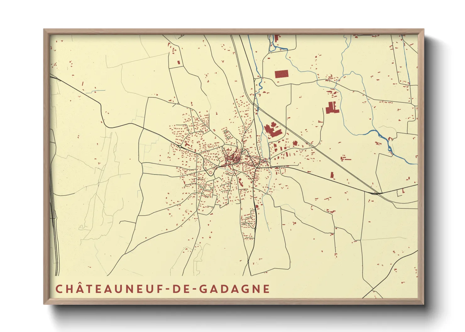 Une affiche de carte sur Châteauneuf-de-Gadagne