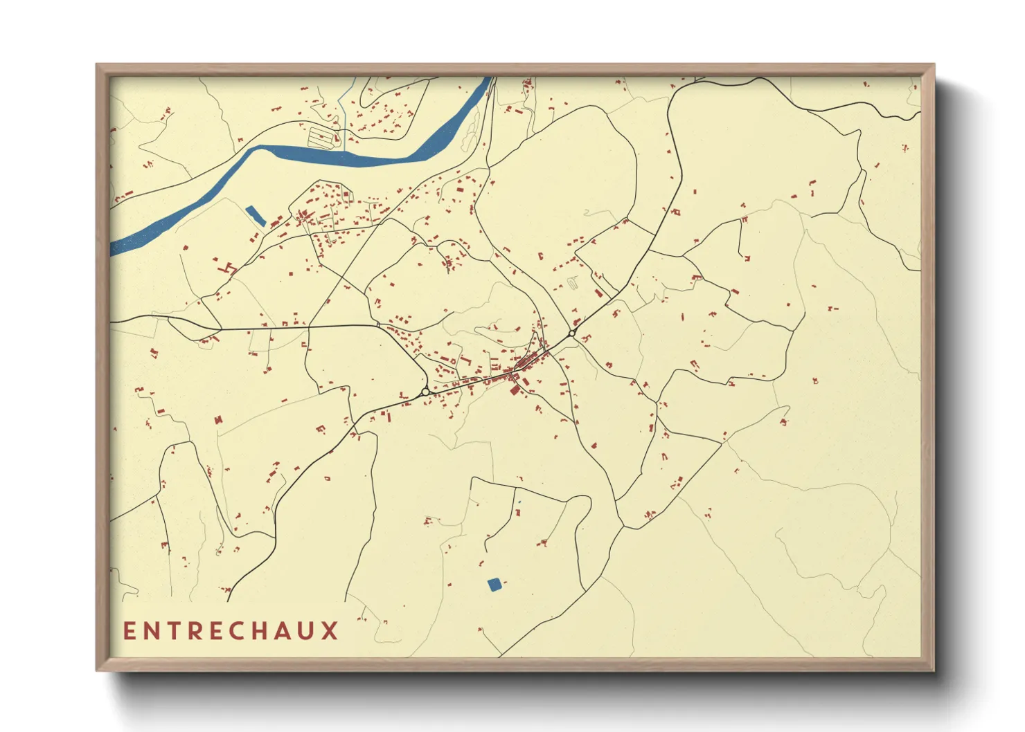 Une affiche de carte sur Entrechaux