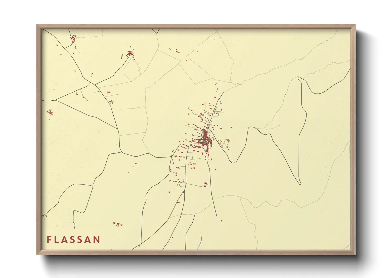 Une affiche de carte sur Flassan