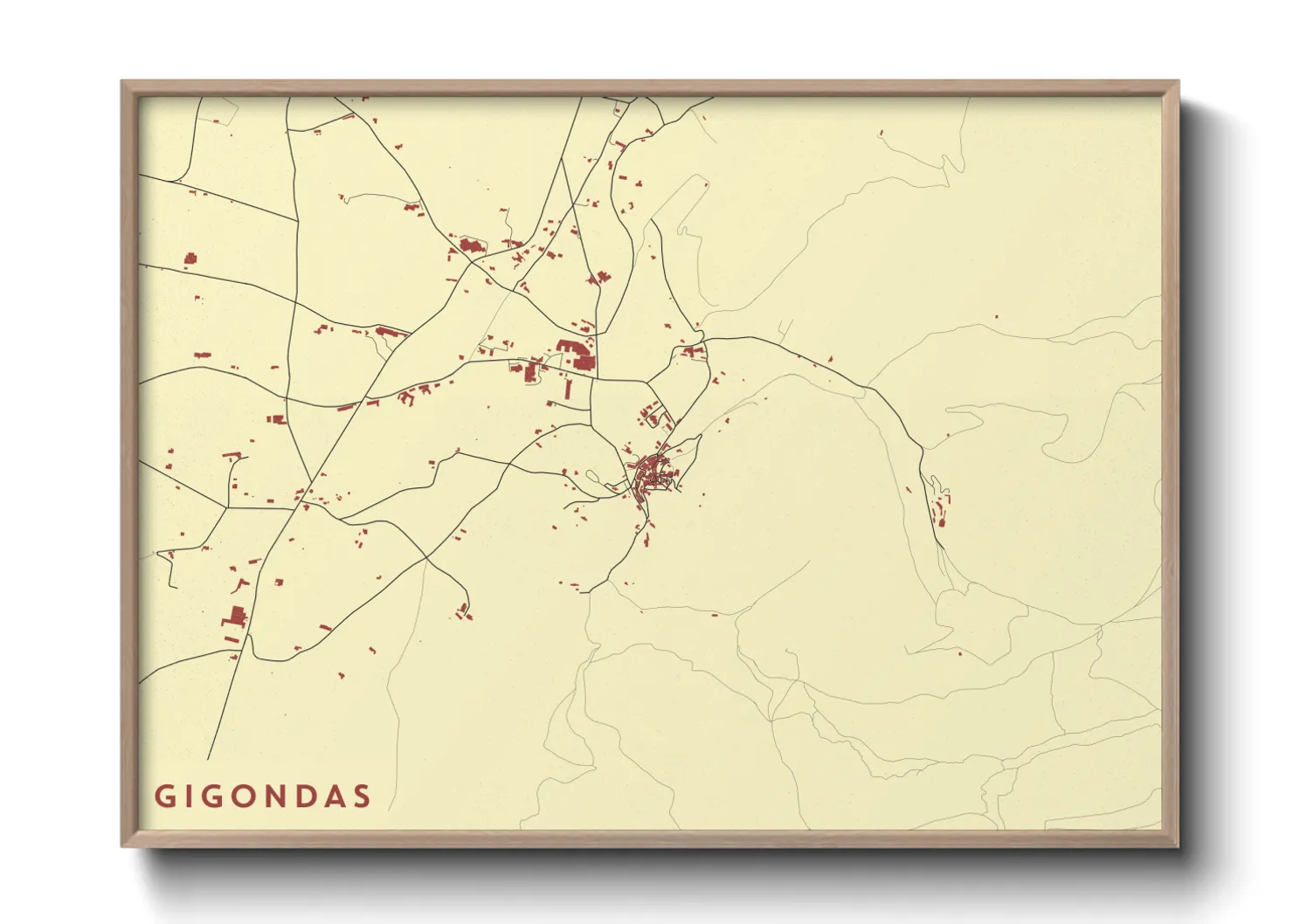 Une affiche de carte sur Gigondas