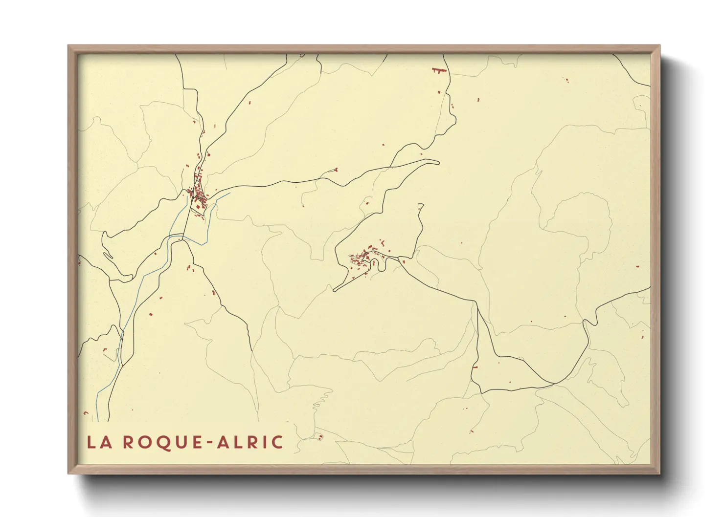 Une affiche de carte sur La Roque-Alric