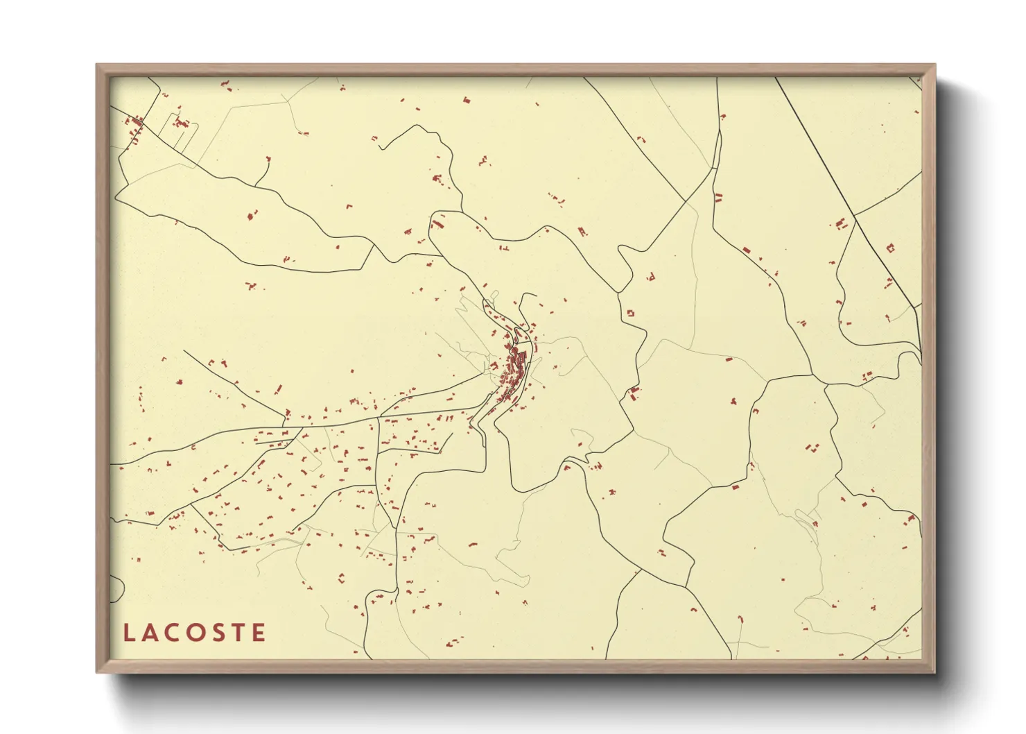 Une affiche de carte sur Lacoste