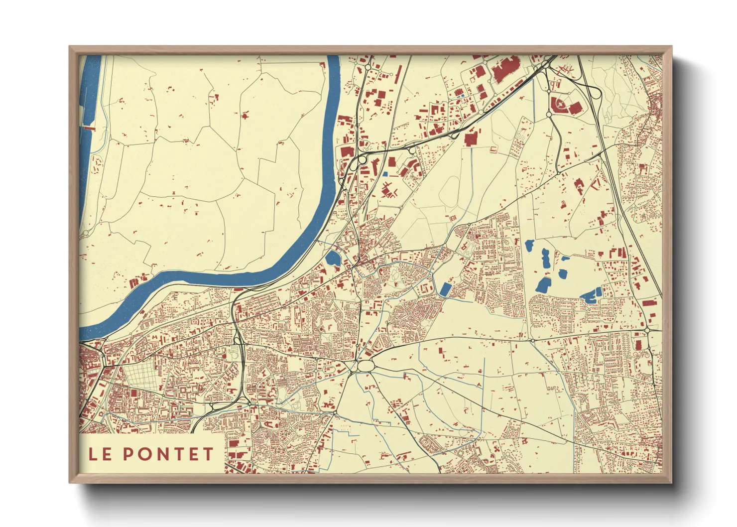 Une affiche de carte sur Le Pontet